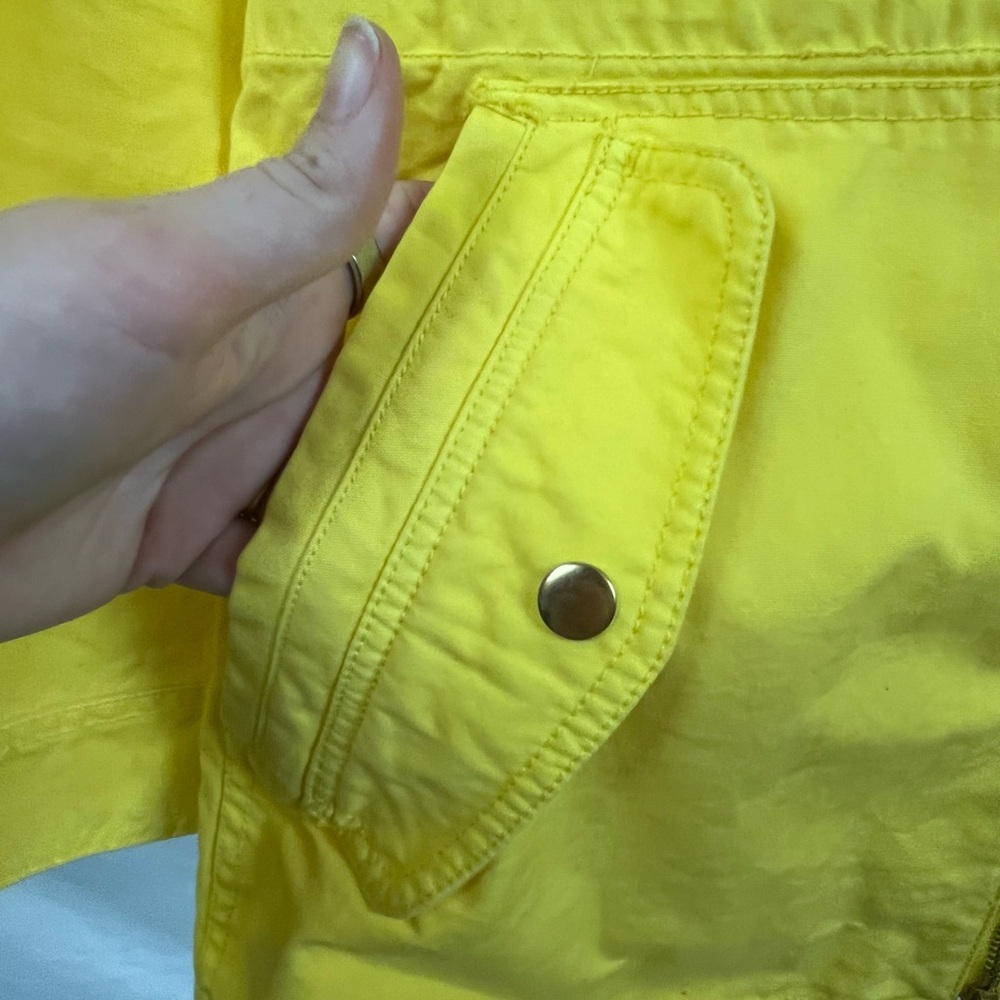 J. Crew Women’s‎ Yellow Light Weight Full Zip Hooded Anorak- Size Small - Picture 8 of 12